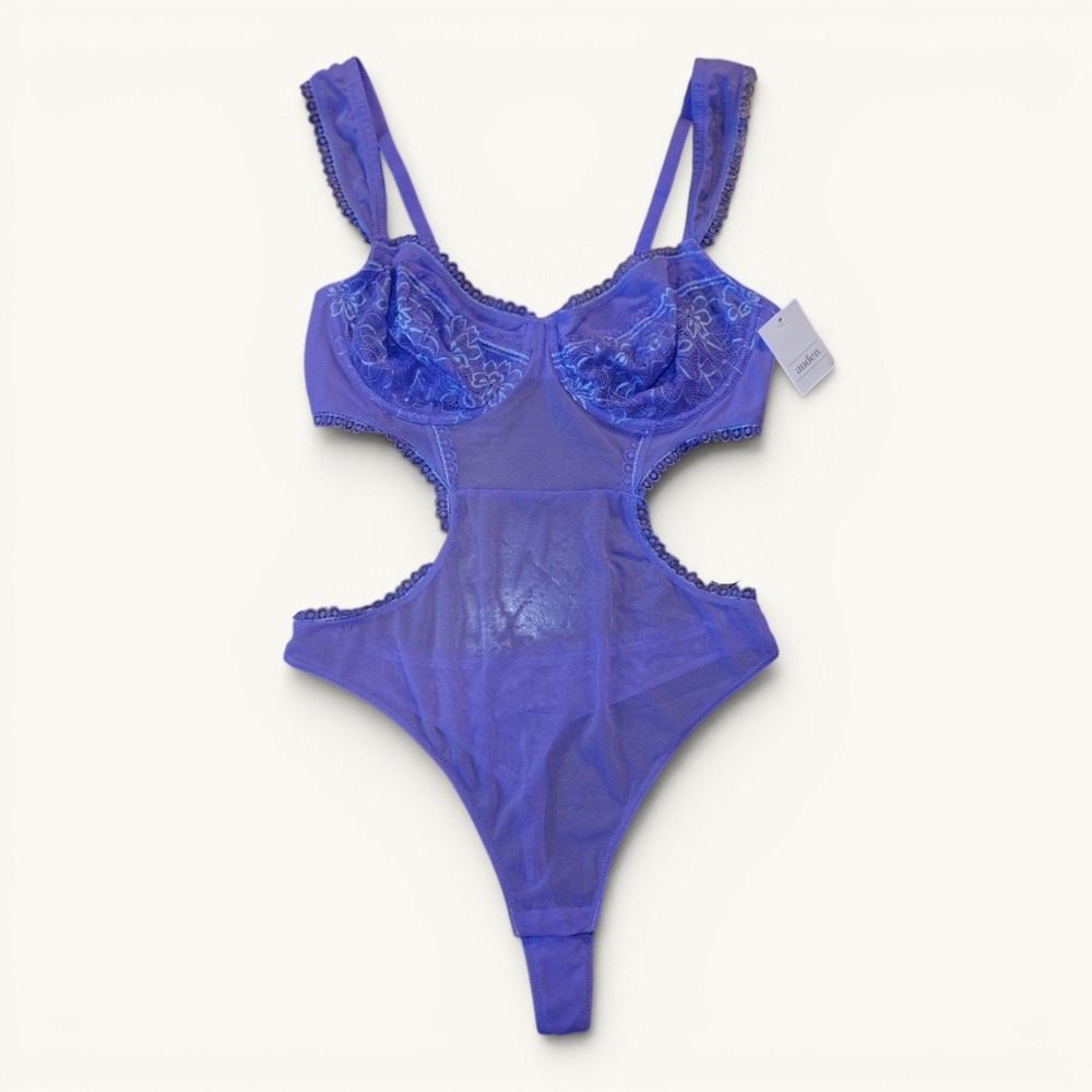 Auden NWT Purple Lace Balconette Lingerie Bodysuit L